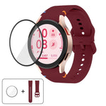Plain Stitching Silicone Watch Band with 3D Curved Film, For Samsung Galaxy Watch4 Classic 46mm, For Samsung Galaxy Watch4 Classic 42mm, For Samsung Galaxy Watch5 Active 40mm, For Samsung Galaxy Watch5 Active 44mm