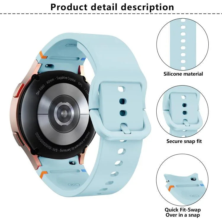 Dây Đeo Đồng Hồ Silicone Khâu Trơn Với Màng Cong 3D, Dành Cho Samsung Galaxy Watch4 Active 40mm, Dành Cho Samsung Galaxy Watch4 Active 44mm