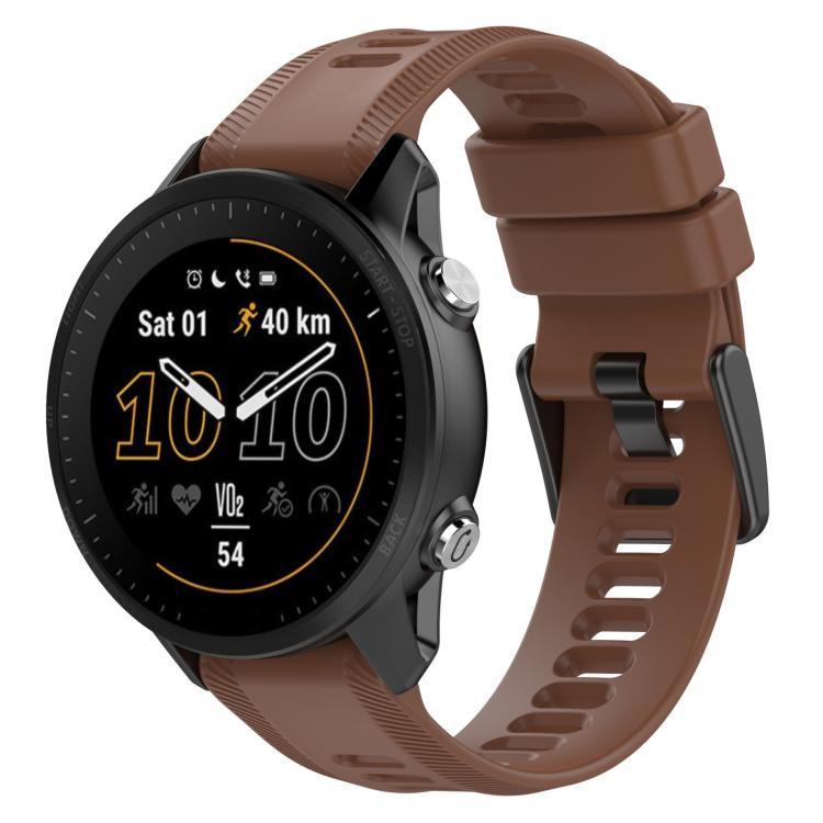 xDfind Black Buckle Solid Color Silicone Watch Band, For Garmin Forerunner 955