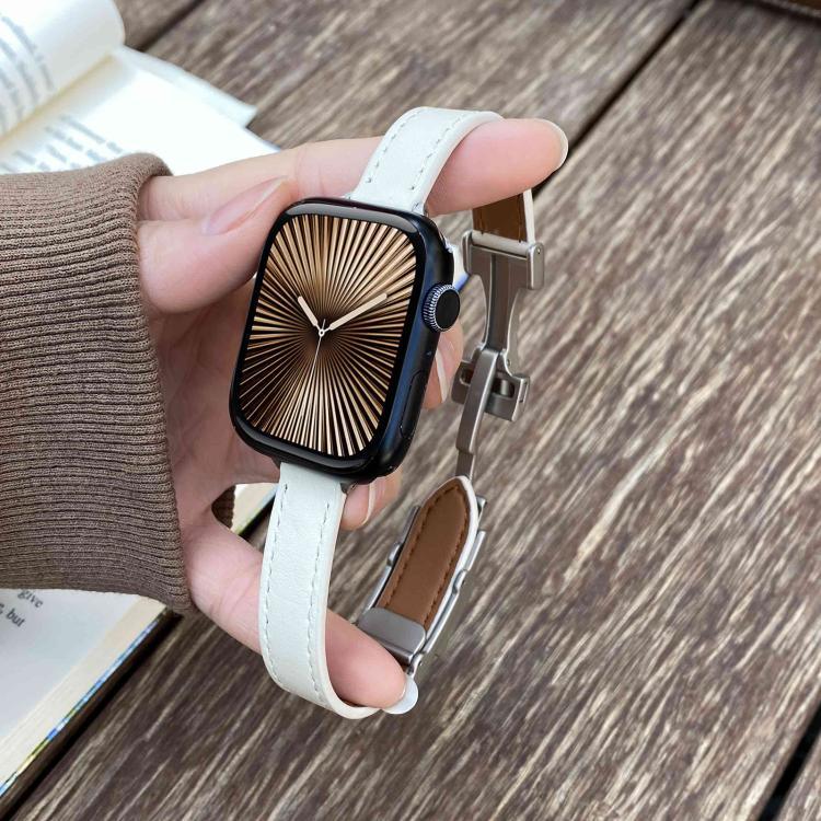 Dây đồng hồ da thật trơn 14mm khóa từ tính, Dành cho Apple Watch 46mm / 49mm / 45mm / 44mm, Dành cho Apple Watch 42mm / 41mm / 40mm / 38mm