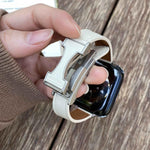 Dây đồng hồ da thật trơn 14mm khóa từ tính, Dành cho Apple Watch 46mm / 49mm / 45mm / 44mm, Dành cho Apple Watch 42mm / 41mm / 40mm / 38mm