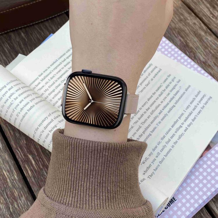 Dây đồng hồ da thật trơn 14mm khóa từ tính, Dành cho Apple Watch 46mm / 49mm / 45mm / 44mm, Dành cho Apple Watch 42mm / 41mm / 40mm / 38mm