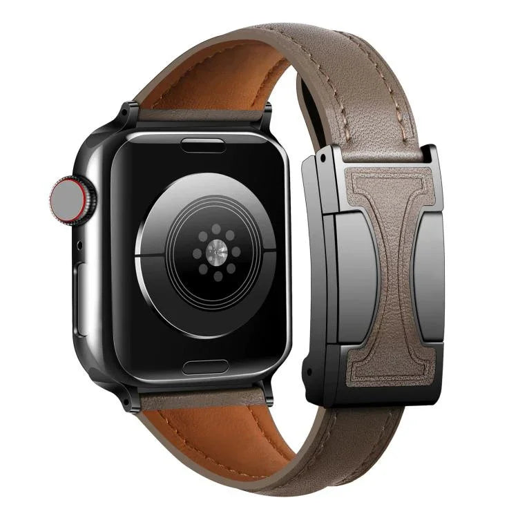 Dây đồng hồ da thật trơn eo nhỏ khóa từ tính, Dành cho Apple Watch 46mm / 49mm / 45mm / 44mm, Dành cho Apple Watch 42mm / 41mm / 40mm / 38mm