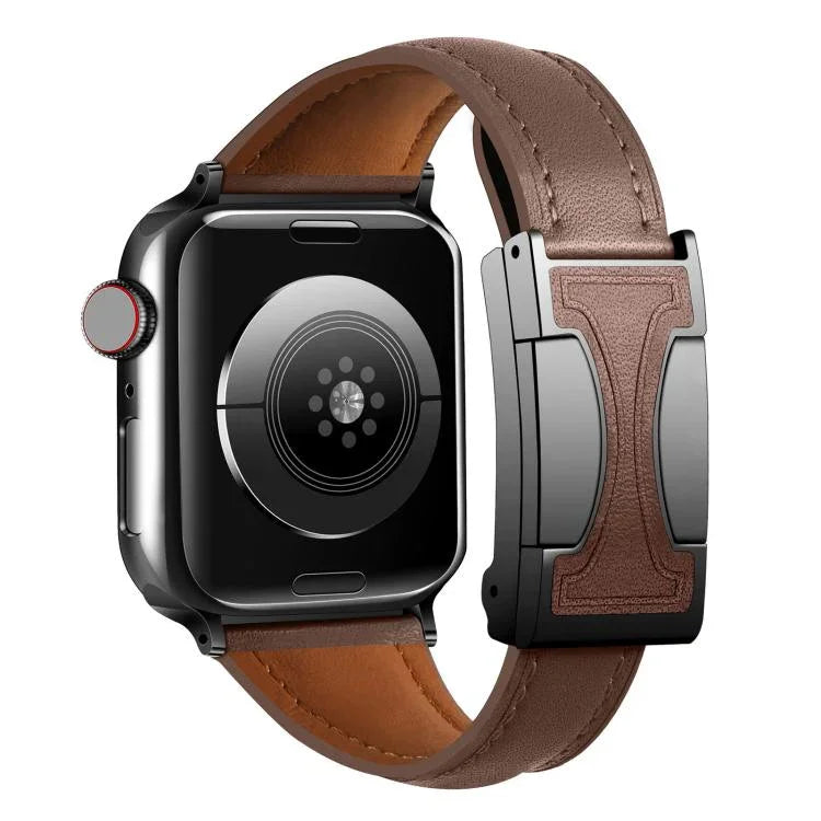 Dây đồng hồ da thật trơn eo nhỏ khóa từ tính, Dành cho Apple Watch 46mm / 49mm / 45mm / 44mm, Dành cho Apple Watch 42mm / 41mm / 40mm / 38mm