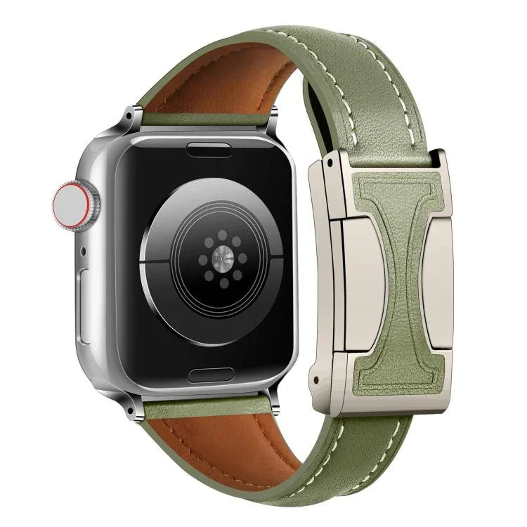 Dây đồng hồ da thật trơn eo nhỏ khóa từ tính, Dành cho Apple Watch 46mm / 49mm / 45mm / 44mm, Dành cho Apple Watch 42mm / 41mm / 40mm / 38mm