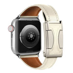 Dây đồng hồ da thật trơn eo nhỏ khóa từ tính, Dành cho Apple Watch 46mm / 49mm / 45mm / 44mm, Dành cho Apple Watch 42mm / 41mm / 40mm / 38mm