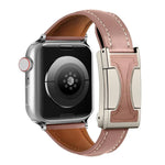 Dây đồng hồ da thật trơn eo nhỏ khóa từ tính, Dành cho Apple Watch 46mm / 49mm / 45mm / 44mm, Dành cho Apple Watch 42mm / 41mm / 40mm / 38mm