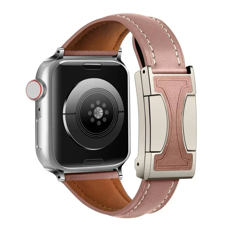 Dây đồng hồ da thật trơn eo nhỏ khóa từ tính, Dành cho Apple Watch 46mm / 49mm / 45mm / 44mm, Dành cho Apple Watch 42mm / 41mm / 40mm / 38mm
