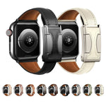 Dây đồng hồ da thật trơn eo nhỏ khóa từ tính, Dành cho Apple Watch 46mm / 49mm / 45mm / 44mm, Dành cho Apple Watch 42mm / 41mm / 40mm / 38mm