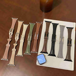 Dây đồng hồ da thật trơn eo nhỏ khóa từ tính, Dành cho Apple Watch 46mm / 49mm / 45mm / 44mm, Dành cho Apple Watch 42mm / 41mm / 40mm / 38mm