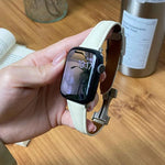 Dây đồng hồ da thật trơn eo nhỏ khóa từ tính, Dành cho Apple Watch 46mm / 49mm / 45mm / 44mm, Dành cho Apple Watch 42mm / 41mm / 40mm / 38mm