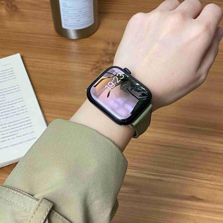 Dây đồng hồ da thật trơn eo nhỏ khóa từ tính, Dành cho Apple Watch 46mm / 49mm / 45mm / 44mm, Dành cho Apple Watch 42mm / 41mm / 40mm / 38mm