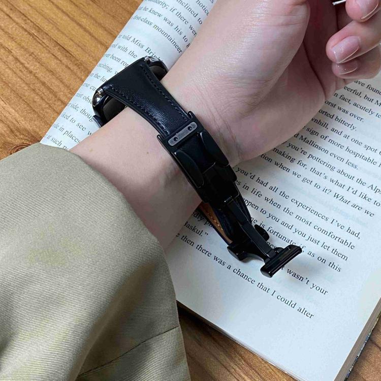 Dây đồng hồ da thật trơn eo nhỏ khóa từ tính, Dành cho Apple Watch 46mm / 49mm / 45mm / 44mm, Dành cho Apple Watch 42mm / 41mm / 40mm / 38mm