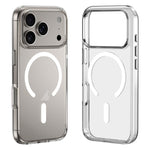 Ốp lưng hỗn hợp PC TPU trong suốt có nút kim loại MagSafe ZGA, dành cho iPhone 17 Pro Max, iPhone 17 Pro, iPhone 17