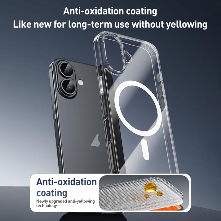 Ốp lưng hỗn hợp PC TPU trong suốt có nút kim loại MagSafe ZGA, dành cho iPhone 17 Pro Max, iPhone 17 Pro, iPhone 17