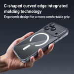Ốp lưng hỗn hợp PC TPU trong suốt có nút kim loại MagSafe ZGA, dành cho iPhone 17 Pro Max, iPhone 17 Pro, iPhone 17