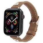 Dây đồng hồ da microfiber cảm giác da Camellia Rivet, Dành cho Apple Watch 46mm / 49mm / 45mm / 44mm, Dành cho Apple Watch 42mm / 41mm / 40mm / 38mm