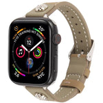 Dây đồng hồ da microfiber cảm giác da Camellia Rivet, Dành cho Apple Watch 46mm / 49mm / 45mm / 44mm, Dành cho Apple Watch 42mm / 41mm / 40mm / 38mm