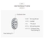Mặt dây chuyền bạc S925 hạt zircon mùa đông lấp lánh trang sức làm vòng tay dây chuyền, Lấp lánh mùa đông