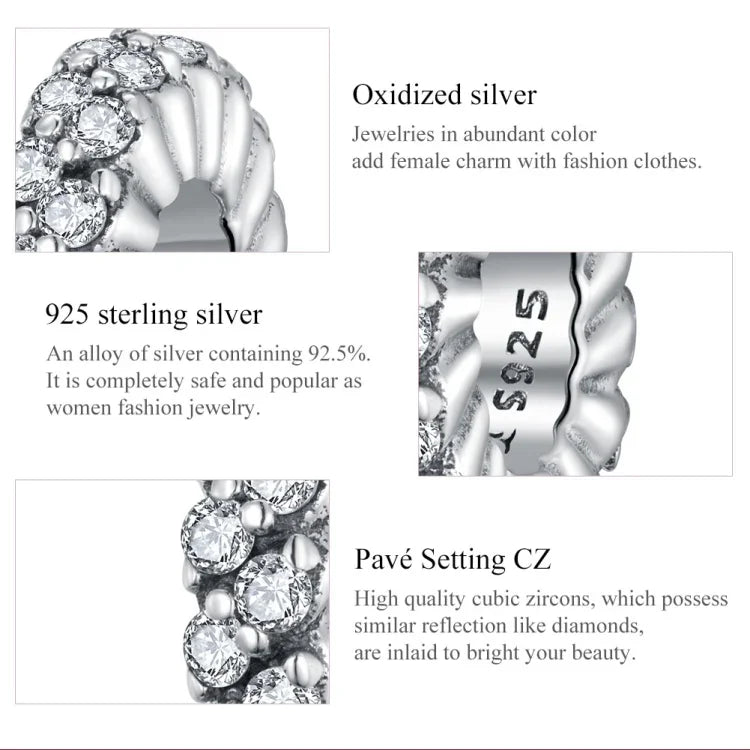 Mặt dây chuyền bạc S925 hạt zircon mùa đông lấp lánh trang sức làm vòng tay dây chuyền, Lấp lánh mùa đông