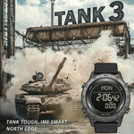 Đồng hồ thể thao chống nước ngoài trời NORTH EDGE TANK 3 cho nam hỗ trợ đếm bước chân và la bàn