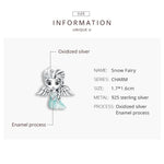 Hạt bạc sterling S925 hình bông tuyết cô gái yêu tinh cho vòng tay vòng cổ tự làm, Cô gái yêu tinh