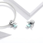 Hạt bạc sterling S925 hình bông tuyết cô gái yêu tinh cho vòng tay vòng cổ tự làm, Cô gái yêu tinh