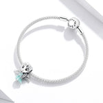 Hạt bạc sterling S925 hình bông tuyết cô gái yêu tinh cho vòng tay vòng cổ tự làm, Cô gái yêu tinh