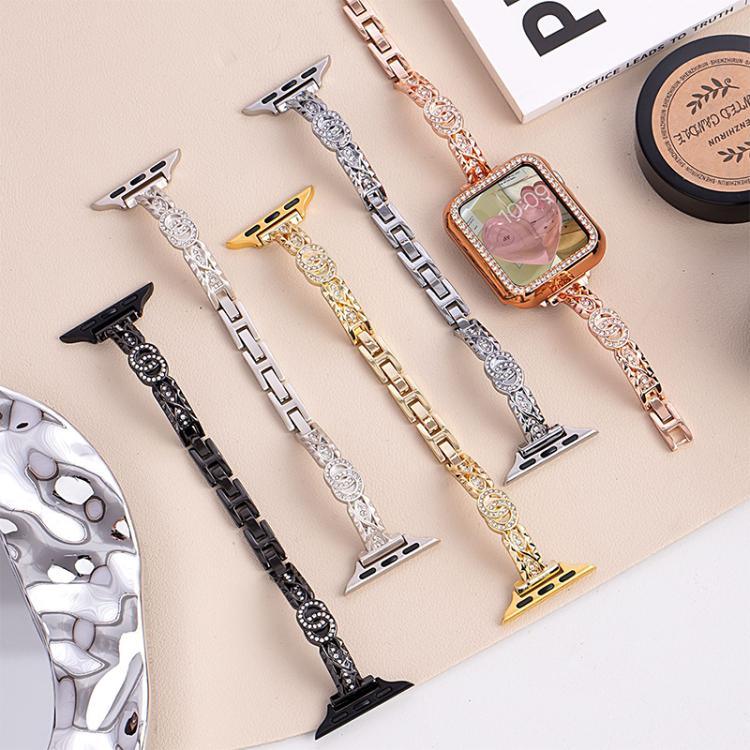 Dây đồng hồ thép không gỉ kim loại kim cương mảnh xDfind, Dành cho Apple Watch 42 / 44 / 45 / 46 / 49mm, Dành cho Apple Watch 38 / 40 / 41 / S10 42mm