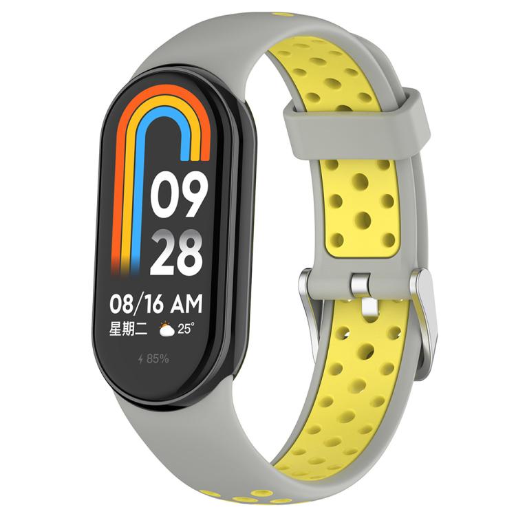 xDfind Metal Plug Two Color Silicone Watch Band, For Xiaomi Smart Band 10 / 9 / 8
