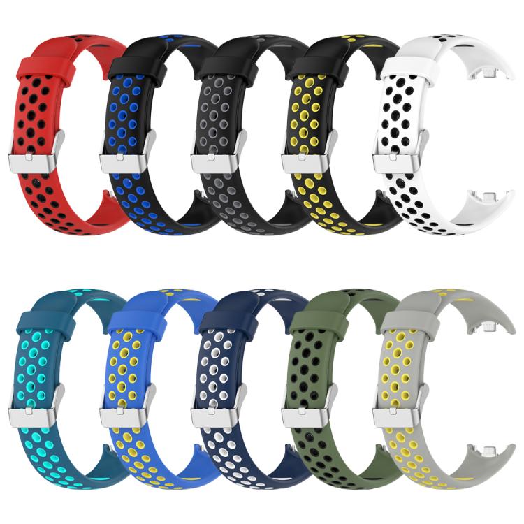 xDfind Metal Plug Two Color Silicone Watch Band, For Xiaomi Smart Band 10 / 9 / 8