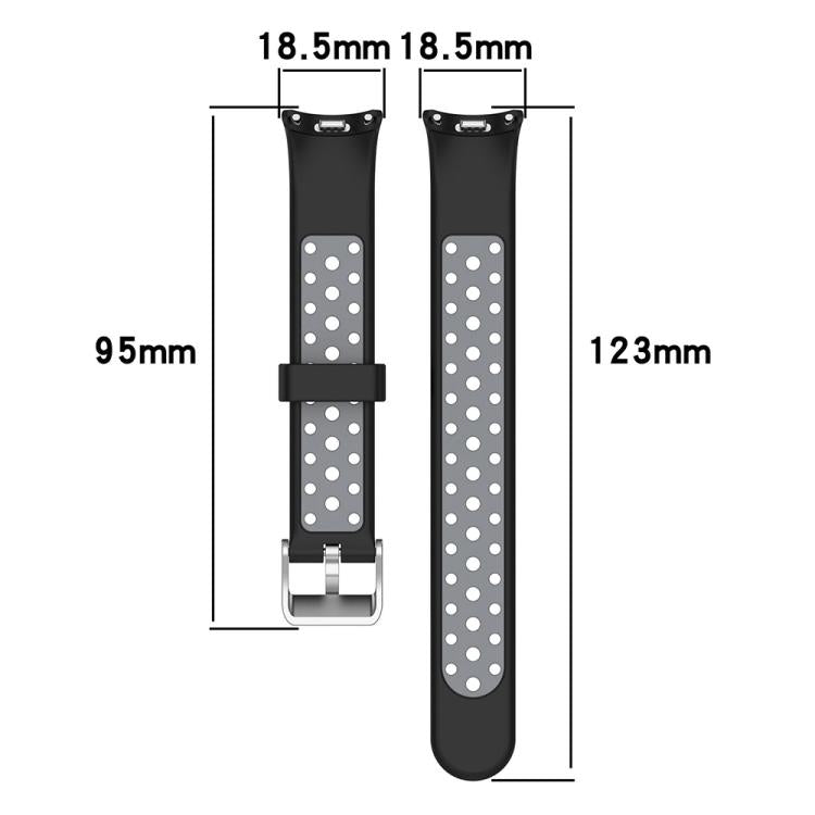 xDfind Metal Plug Two Color Silicone Watch Band, For Xiaomi Smart Band 10 / 9 / 8