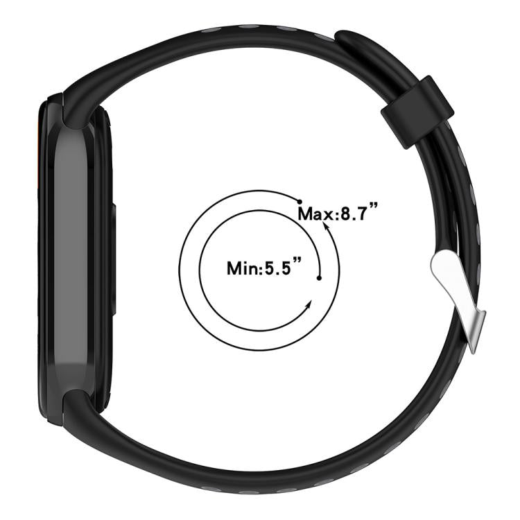 xDfind Metal Plug Two Color Silicone Watch Band, For Xiaomi Smart Band 10 / 9 / 8