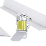 Hạt bạc sterling S925 hình cốc bia cho vòng tay vòng cổ tự làm, Cốc bia