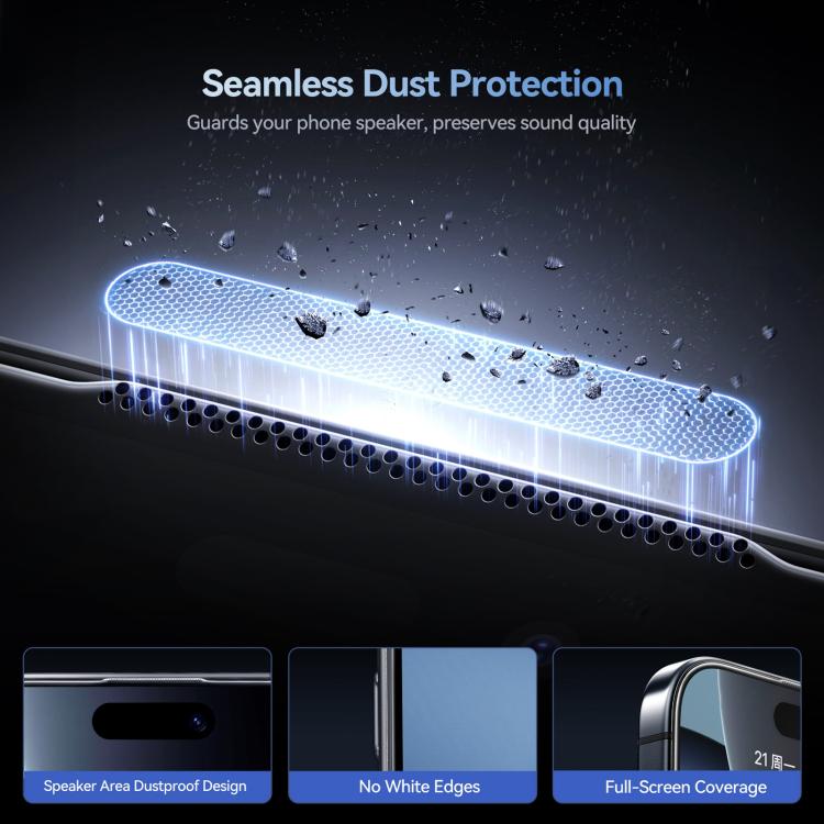 Miếng dán kính cường lực chống trầy 2.5D full màn hình HD JOYROOM Knight Series, dành cho iPhone 17 Pro Max, iPhone 17 Pro, iPhone 17, iPhone Air, iPhone 16 Pro Max, iPhone 16 Pro, iPhone 16 Plus, iPhone 16