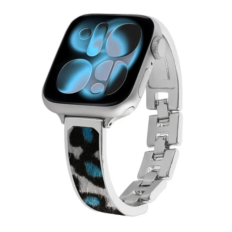 Dây đồng hồ hợp kim vòng tay họa tiết báo, Dành cho Apple Watch 46mm / 49mm / 45mm / 44mm, Dành cho Apple Watch 42mm / 41mm / 40mm / 38mm