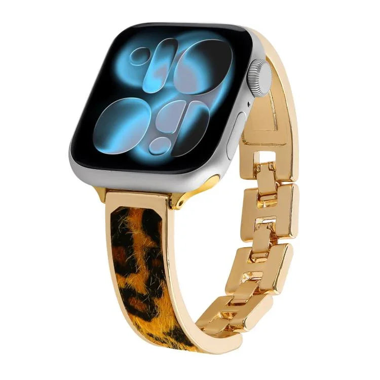 Dây đồng hồ hợp kim vòng tay họa tiết báo, Dành cho Apple Watch 46mm / 49mm / 45mm / 44mm, Dành cho Apple Watch 42mm / 41mm / 40mm / 38mm