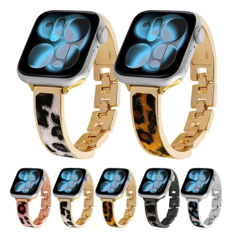 Dây đồng hồ hợp kim vòng tay họa tiết báo, Dành cho Apple Watch 46mm / 49mm / 45mm / 44mm, Dành cho Apple Watch 42mm / 41mm / 40mm / 38mm