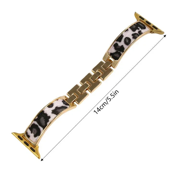 Dây đồng hồ hợp kim vòng tay họa tiết báo, Dành cho Apple Watch 46mm / 49mm / 45mm / 44mm, Dành cho Apple Watch 42mm / 41mm / 40mm / 38mm