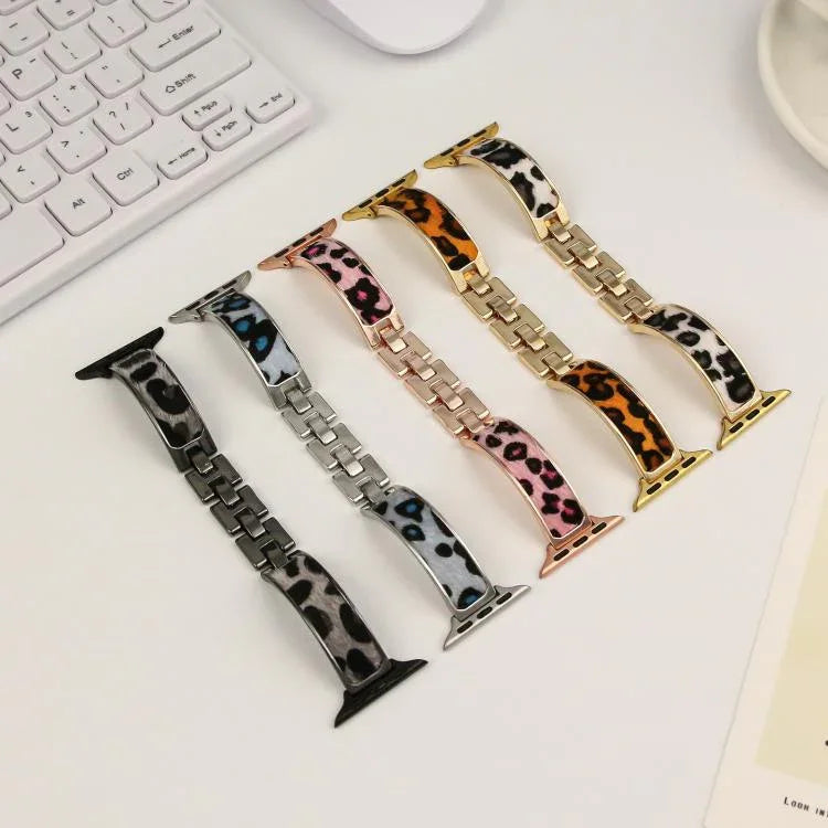 Dây đồng hồ hợp kim vòng tay họa tiết báo, Dành cho Apple Watch 46mm / 49mm / 45mm / 44mm, Dành cho Apple Watch 42mm / 41mm / 40mm / 38mm