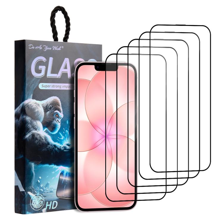 5 miếng / gói miếng dán kính cường lực in lụa HD Do As You Wish, dành cho iPhone 17e / 16e, iPhone 17 Pro Max, iPhone 17 Pro, iPhone 17, iPhone Air, iPhone 16 Pro Max, iPhone 16 Pro, iPhone 16 Plus, iPhone 16...