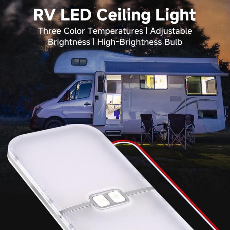 12-30V RV Light 3-Color Temperature Rotary Button Dimming Roof Light, FC03