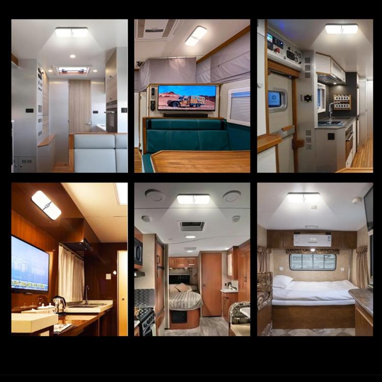 12-30V RV Light 3-Color Temperature Rotary Button Dimming Roof Light, FC03