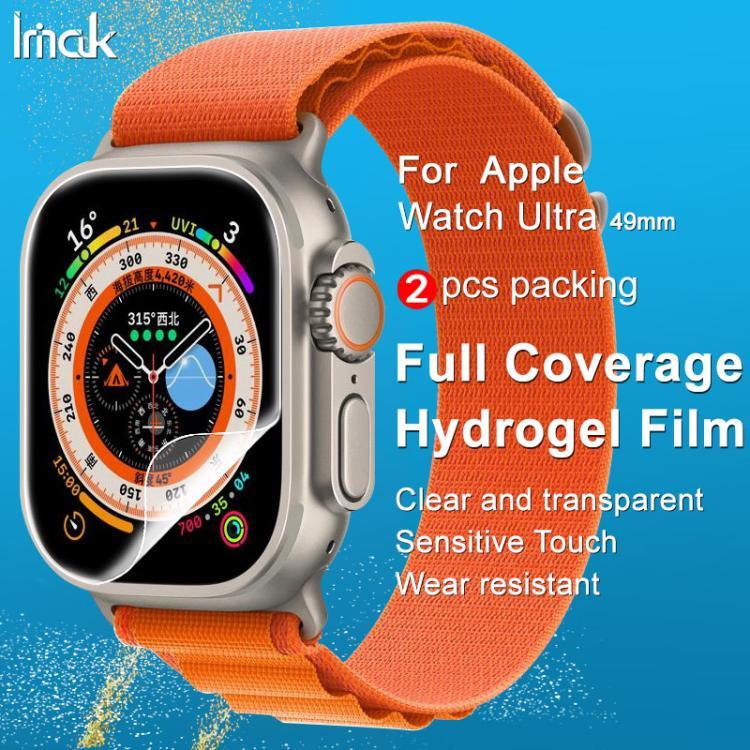 2 miếng phim bảo vệ hydrogel màn hình cong imak, Dành cho Apple Watch Ultra 1/2/3 49mm