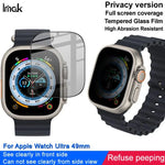 Phim bảo vệ kính cường lực riêng tư HD toàn màn hình imak, Dành cho Apple Watch Ultra 1/2/3 49mm