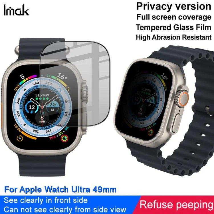 Phim bảo vệ kính cường lực riêng tư HD toàn màn hình imak, Dành cho Apple Watch Ultra 1/2/3 49mm