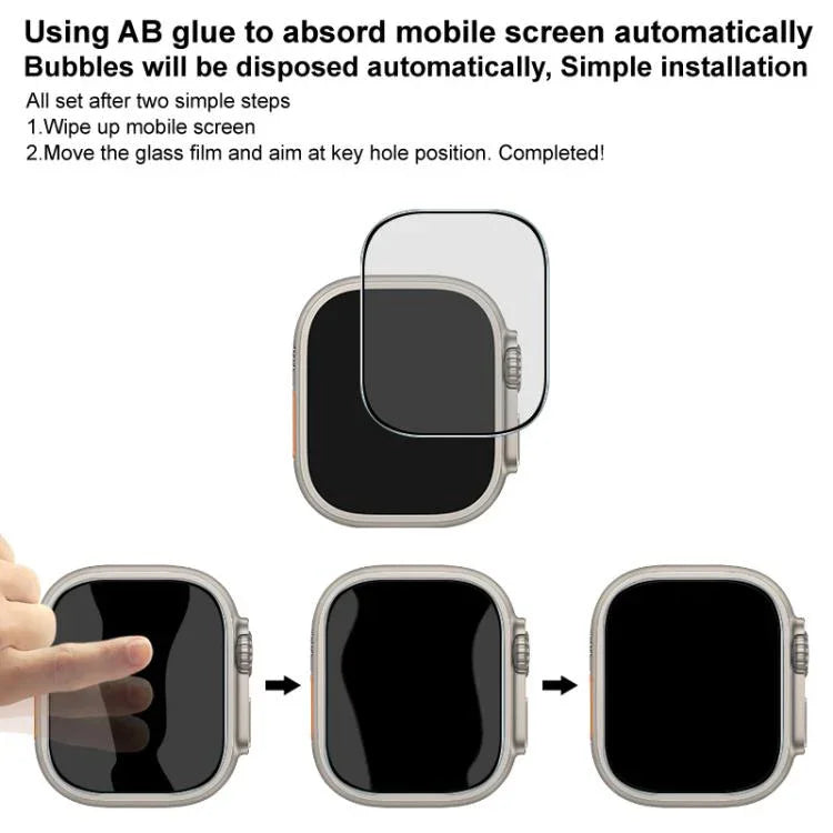 Phim bảo vệ kính cường lực riêng tư HD toàn màn hình imak, Dành cho Apple Watch Ultra 1/2/3 49mm