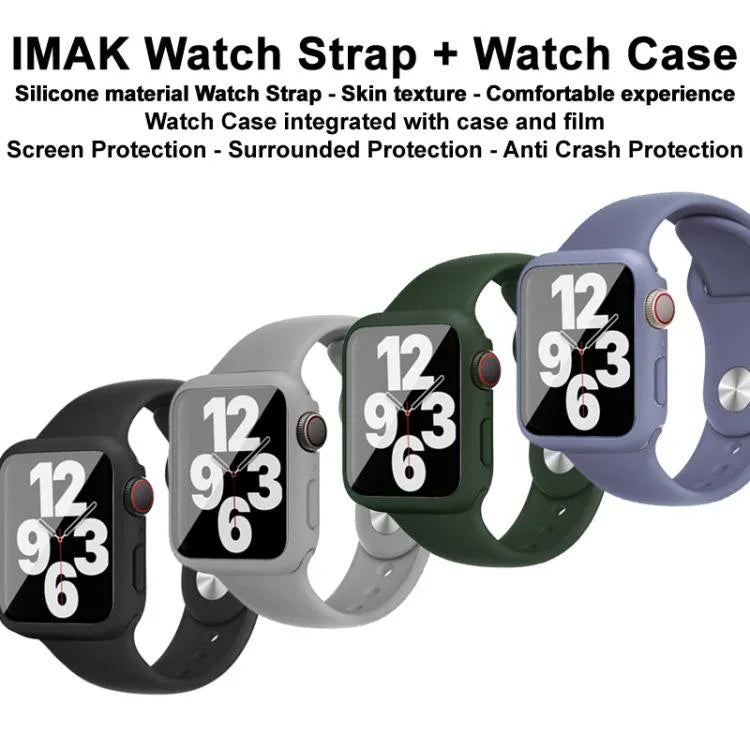Ốp lưng tích hợp và phim với dây silicone imak, Dành cho Apple Watch SE 1/2/3/Series 4/5/6 44mm, Dành cho Apple Watch SE 1/2/3/Series 4/5/6 40mm