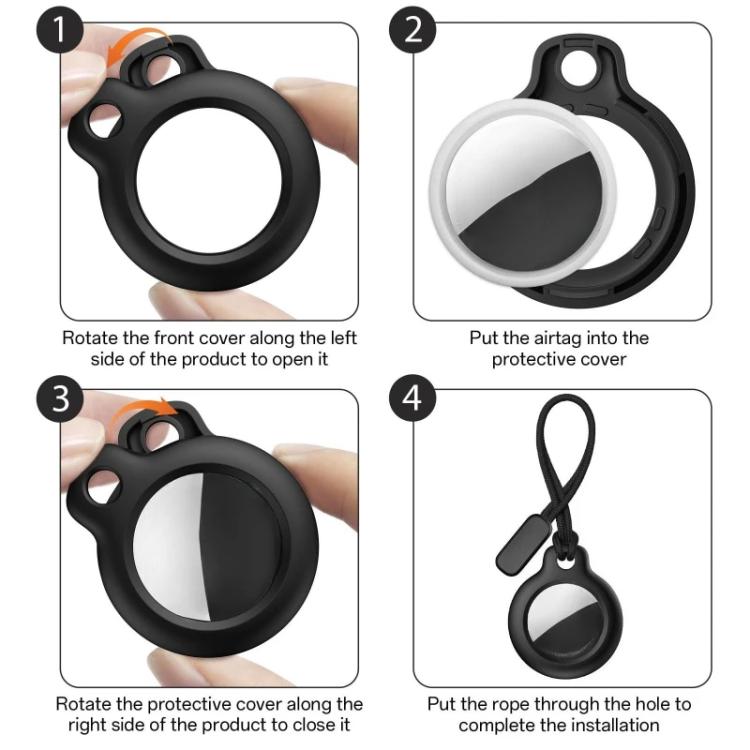 Ốp bảo vệ PC có dây đeo xDfind, dành cho AirTag thế hệ 2 / AirTag thế hệ 1