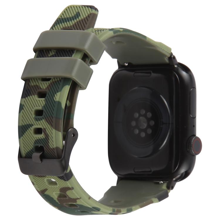 Dây đồng hồ silicone in họa tiết ngụy trang đầu nối đen xDfind, Dành cho Apple Watch 42 / 44 / 45 / 46 / 49mm, Dành cho Apple Watch 38 / 40 / 41 / S10 42mm